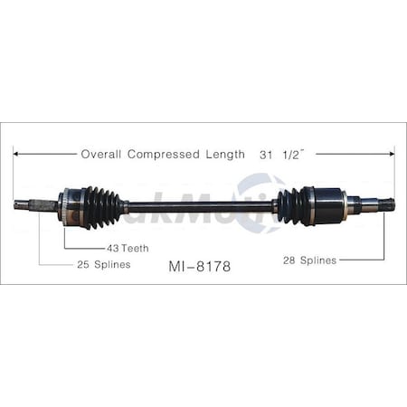 Surtrack Axle Cv Axle Shaft, Mi-8178 MI-8178